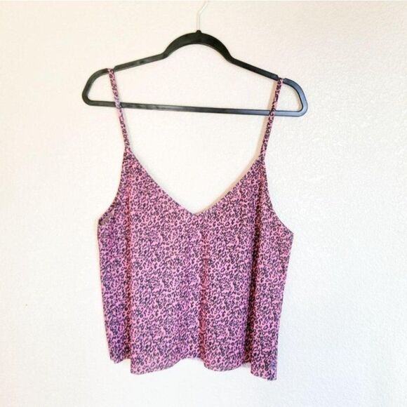 Pretty Little Things Womens Top 8/M Leopard Print Blouse Cami Pink New - Picture 4 of 10